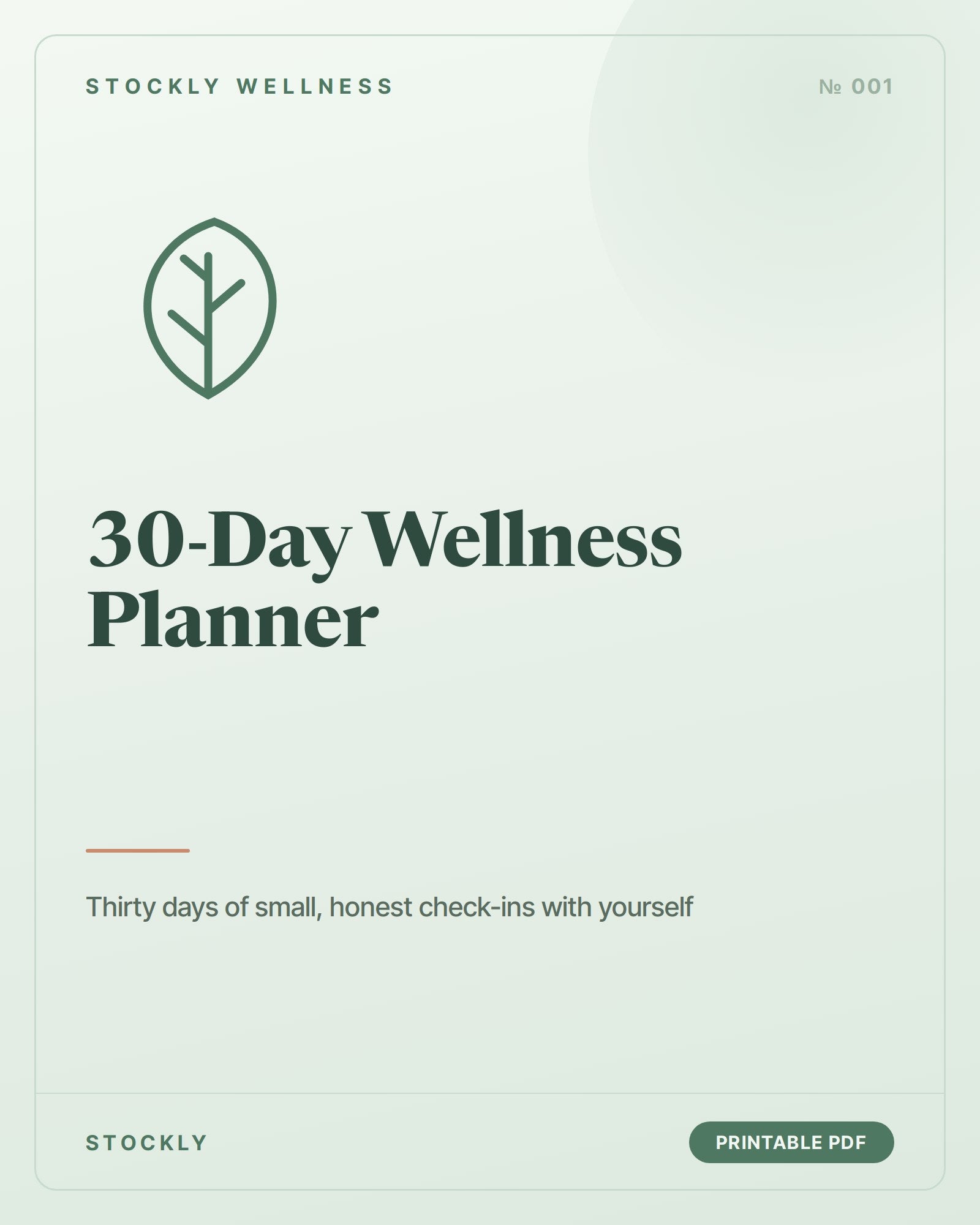 30-Day Wellness Planner — cover