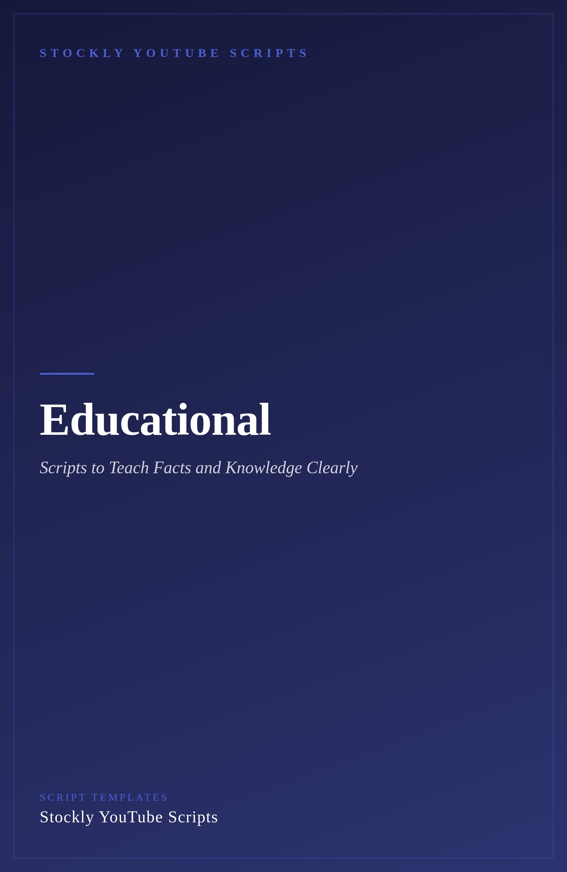 Educational YouTube Script Templates — cover