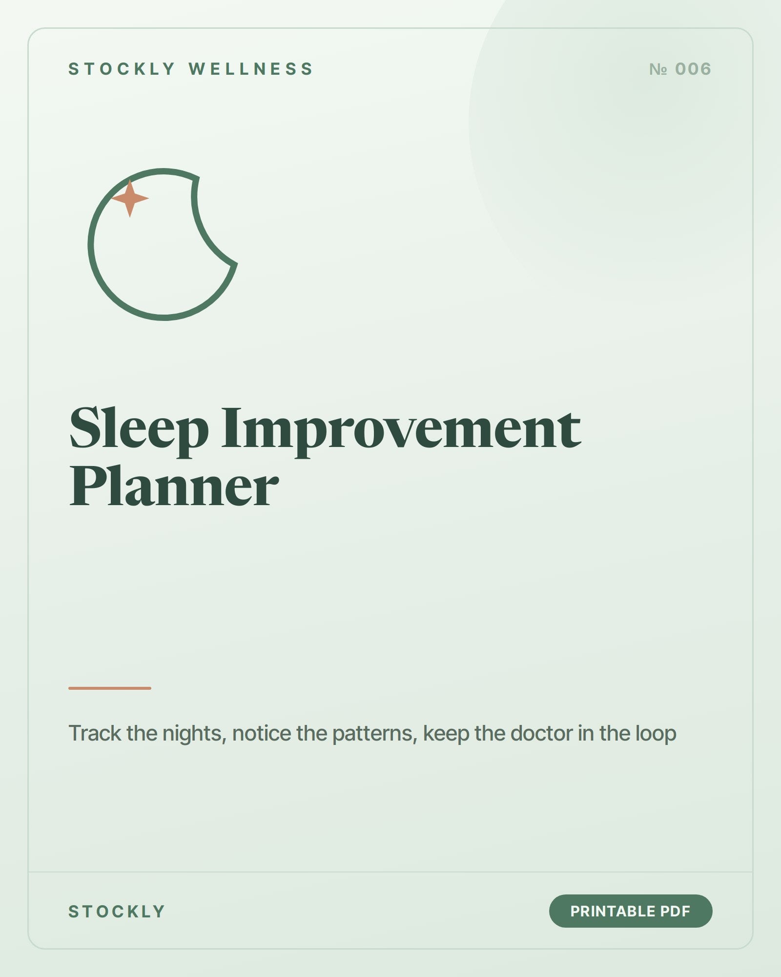 Sleep Improvement Planner — cover