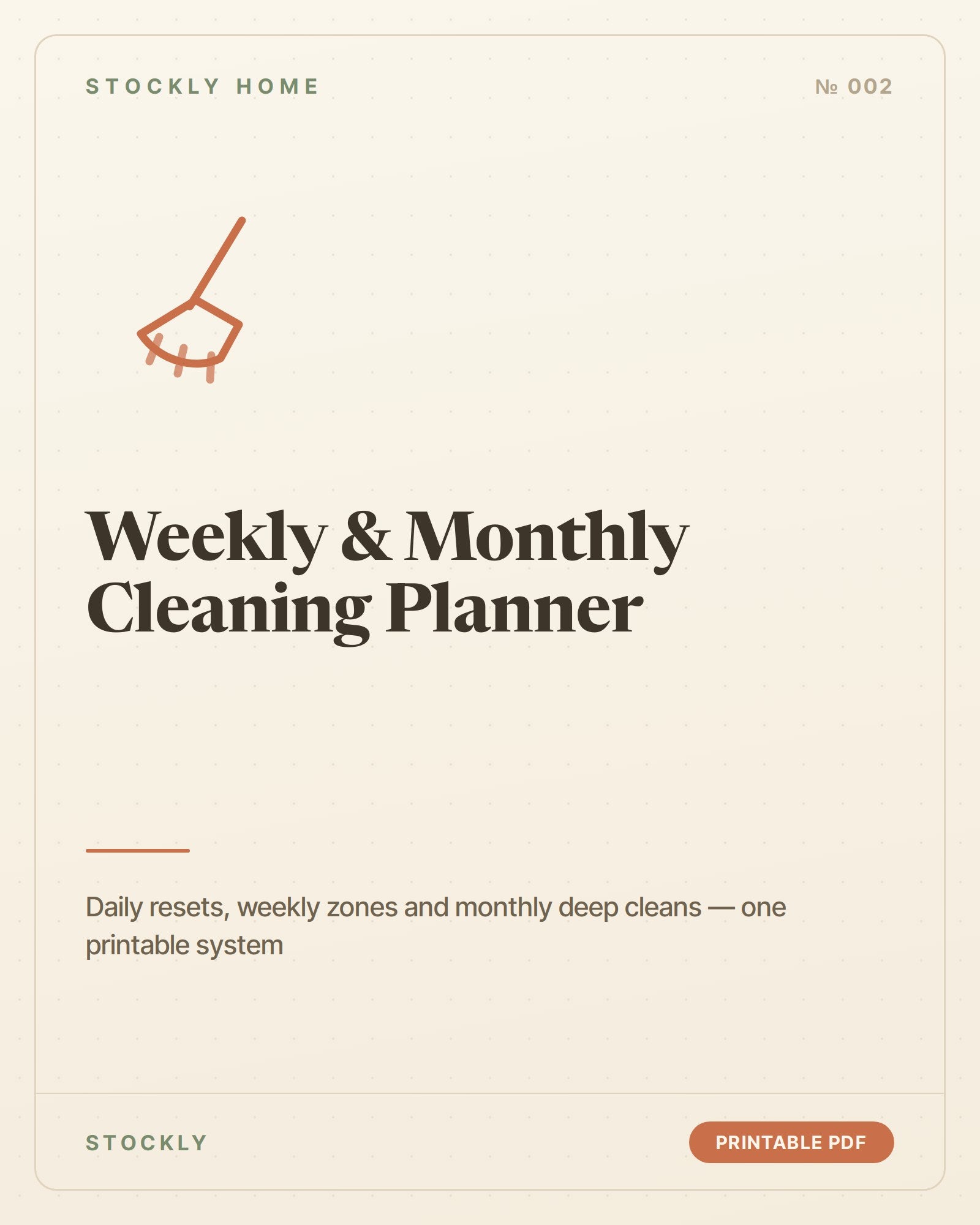 Weekly & Monthly Cleaning Planner — cover