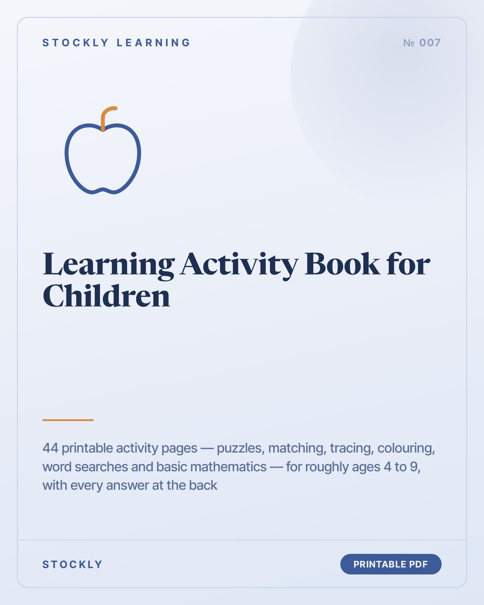 Learning Activity Book for Children — cover