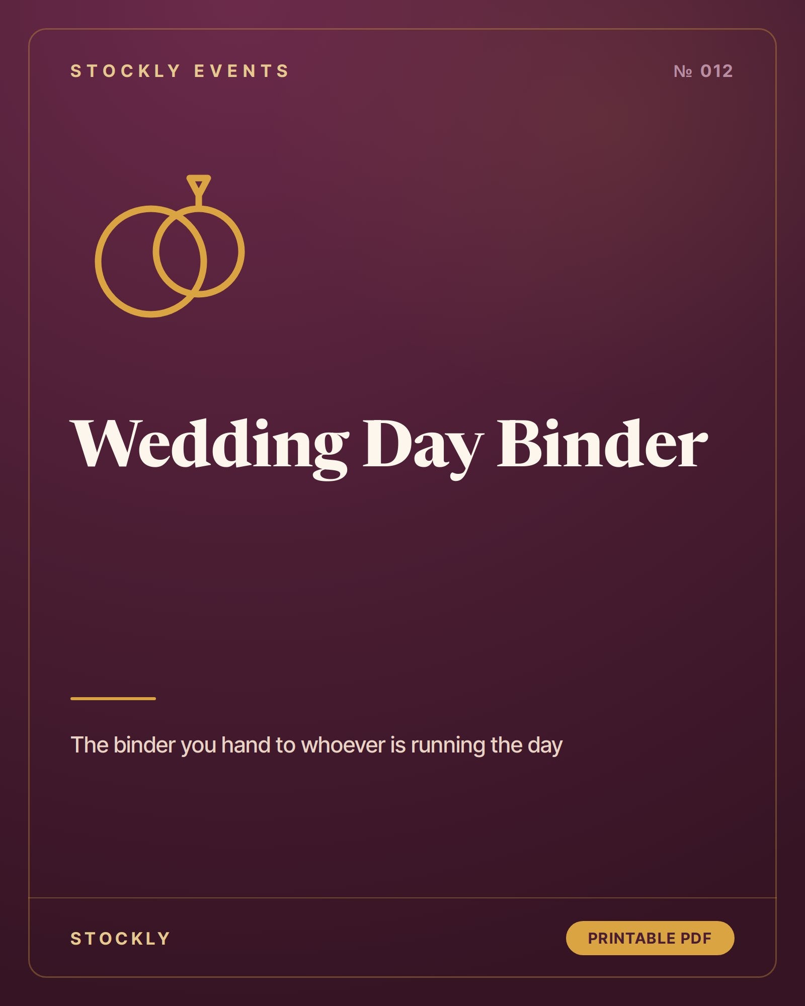 Wedding Day Binder — cover