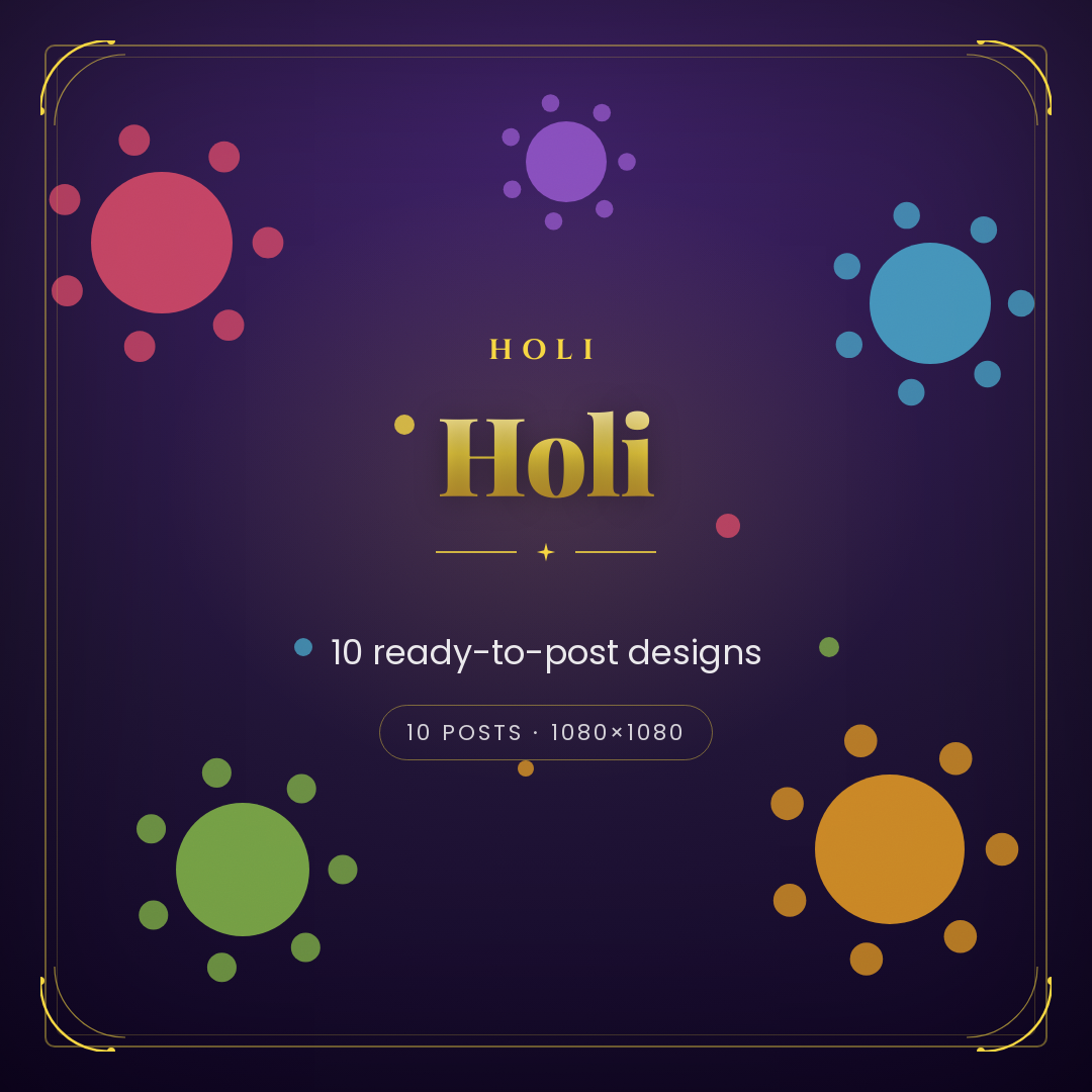 Holi Social Media Post Pack — cover