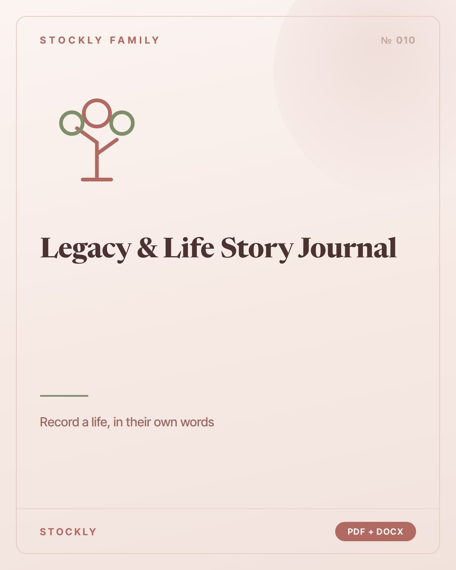 Legacy & Life Story Journal — cover