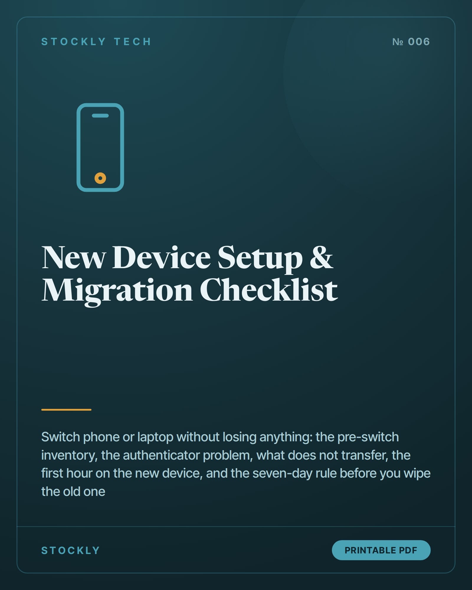 New Device Setup & Migration Checklist — cover