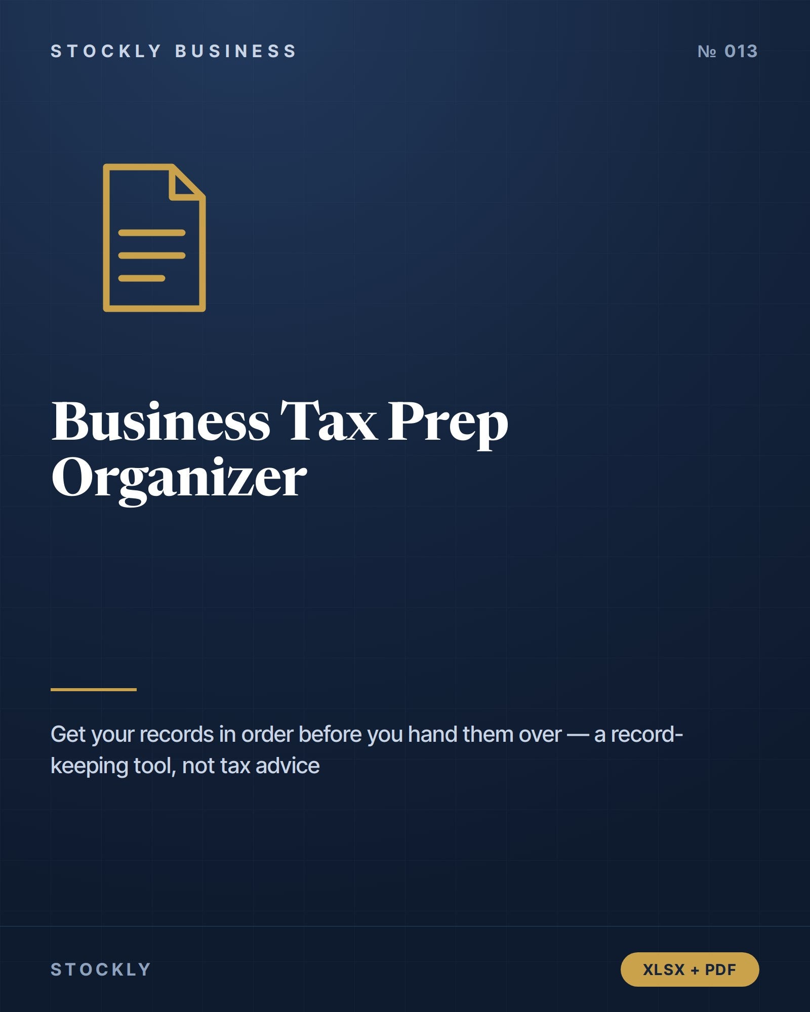 Business Tax Prep Organizer — cover