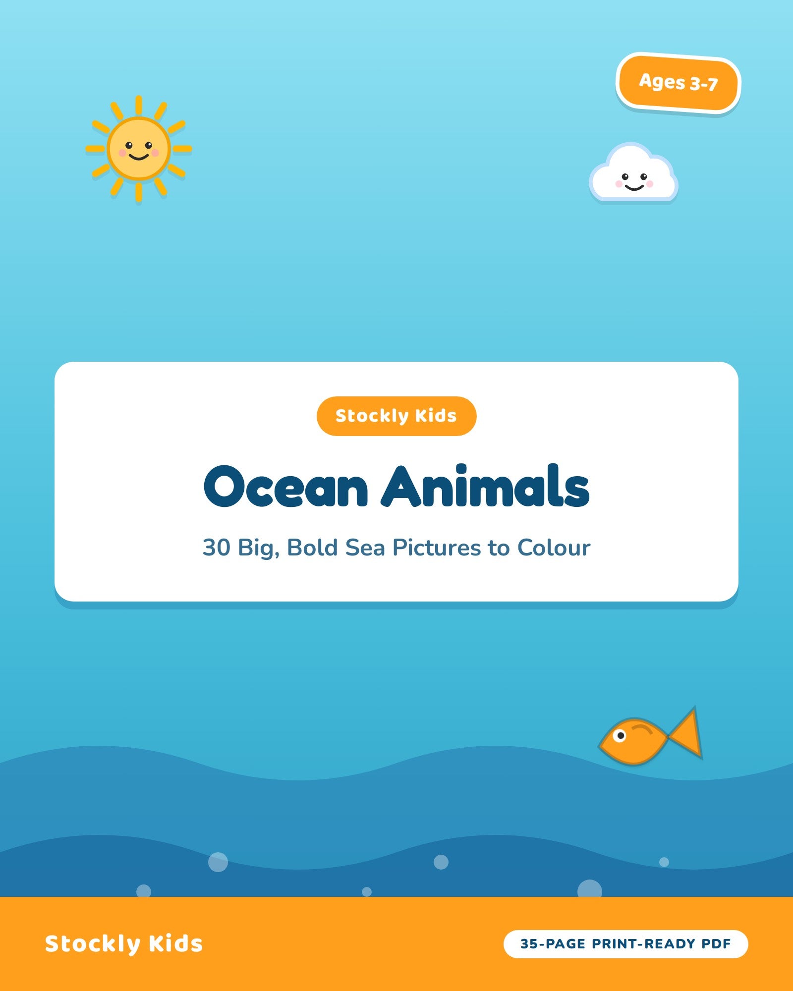Ocean Animals Colouring Book — cover