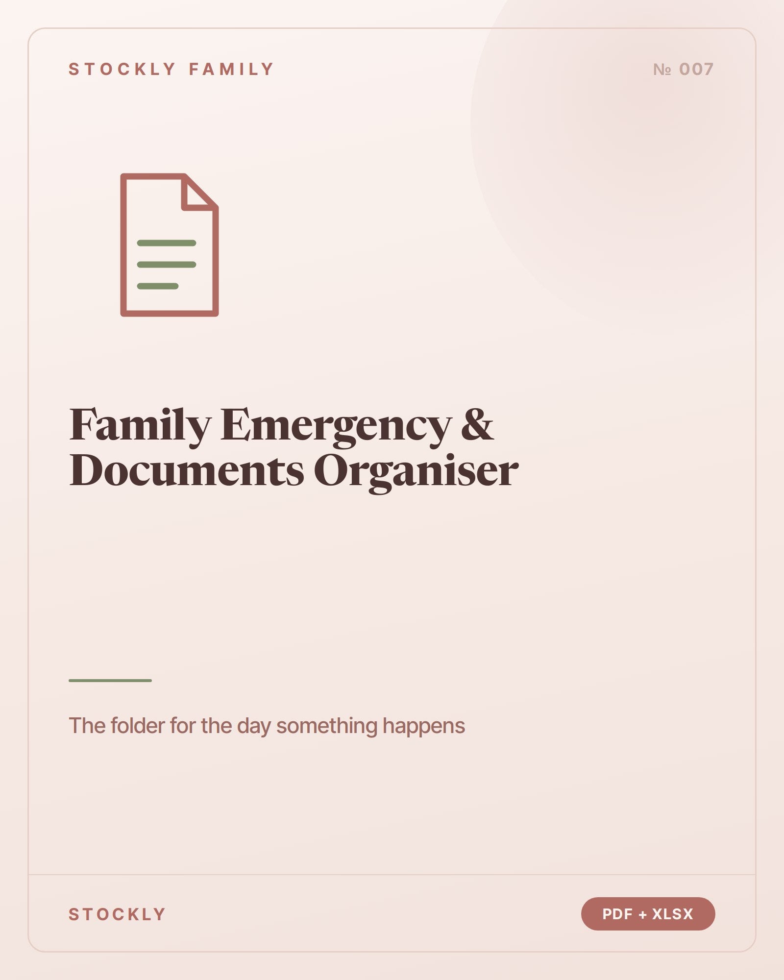 Family Emergency & Documents Organiser — cover