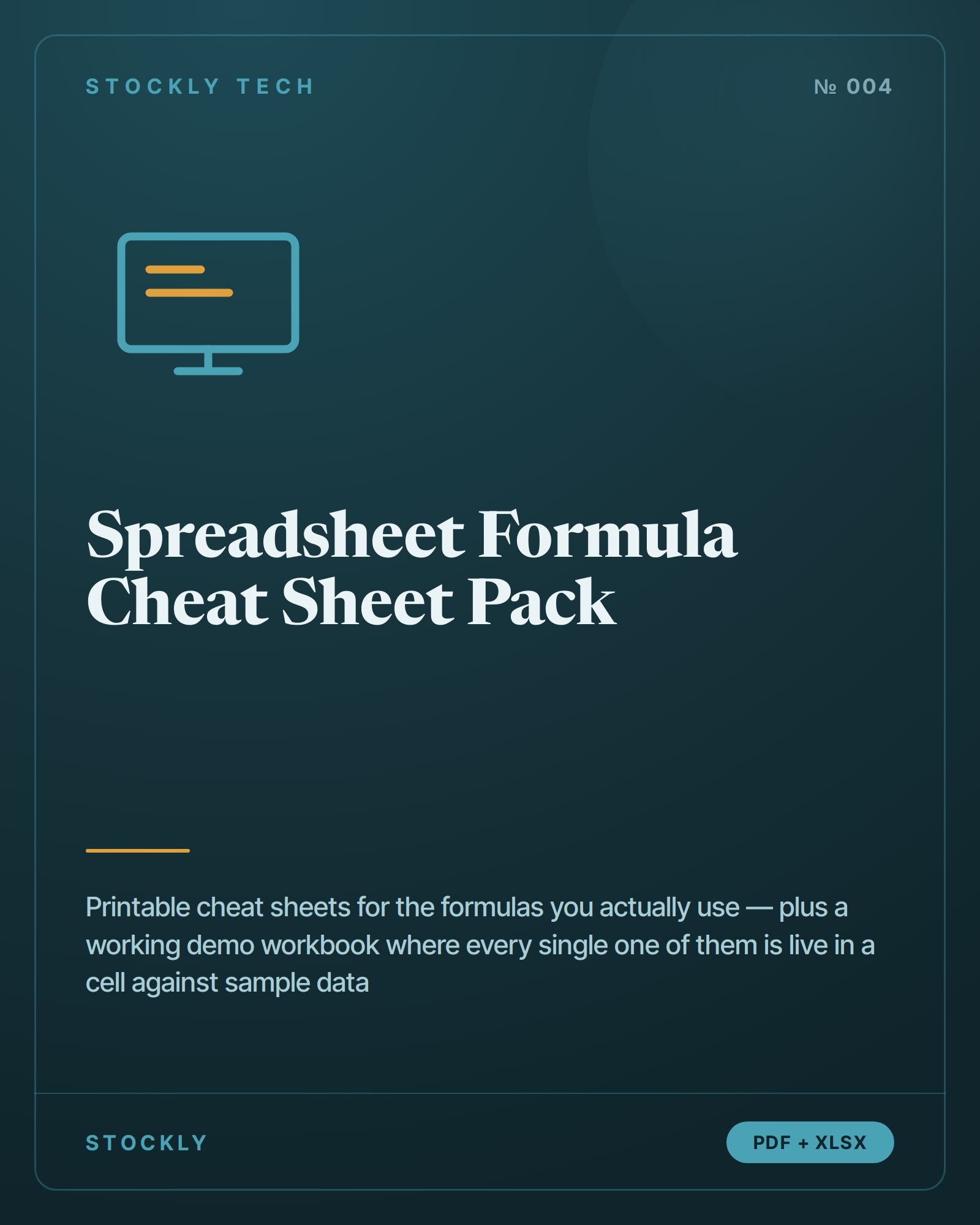 Spreadsheet Formula Cheat Sheet Pack — cover