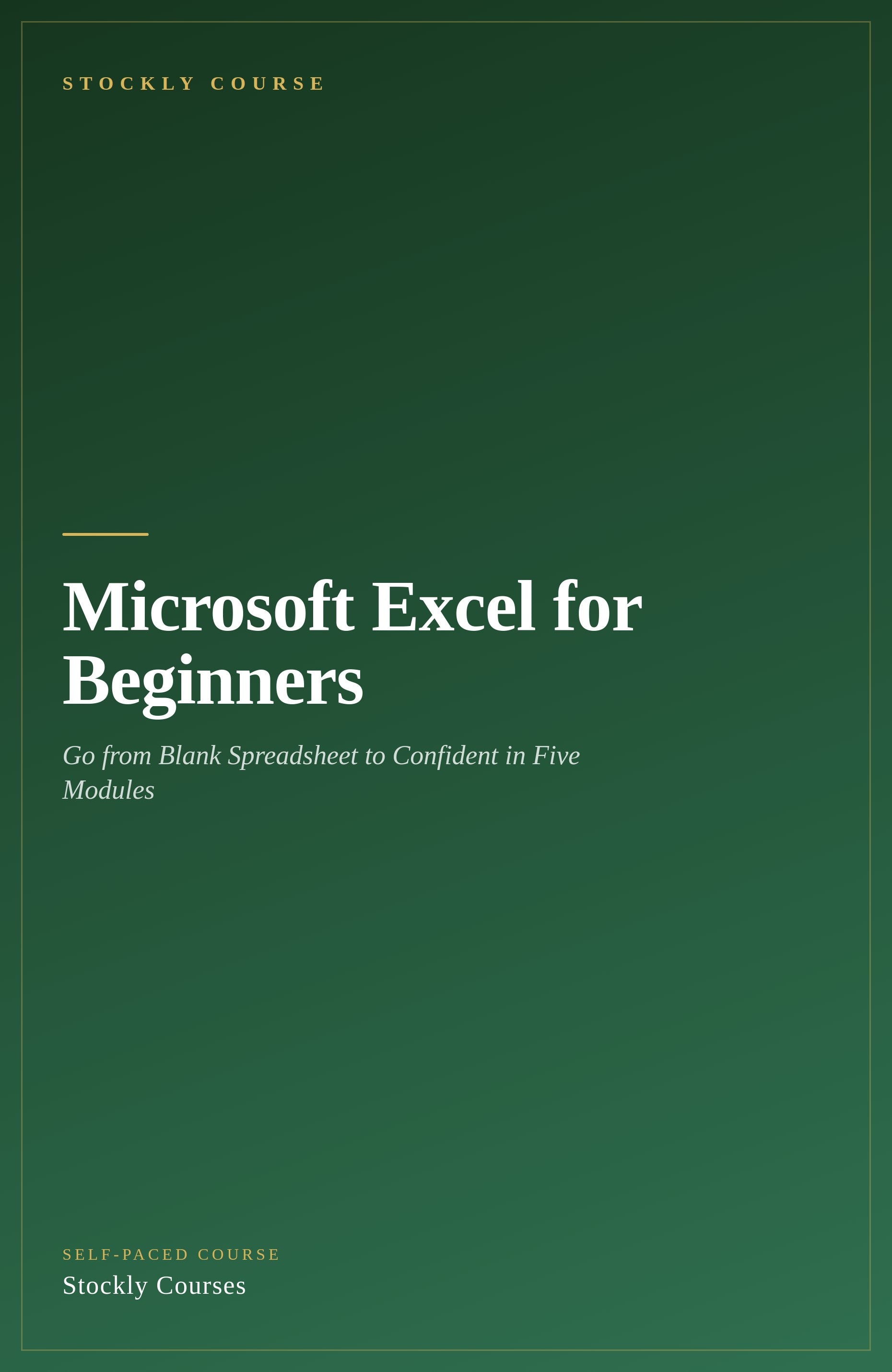 Microsoft Excel for Beginners — cover