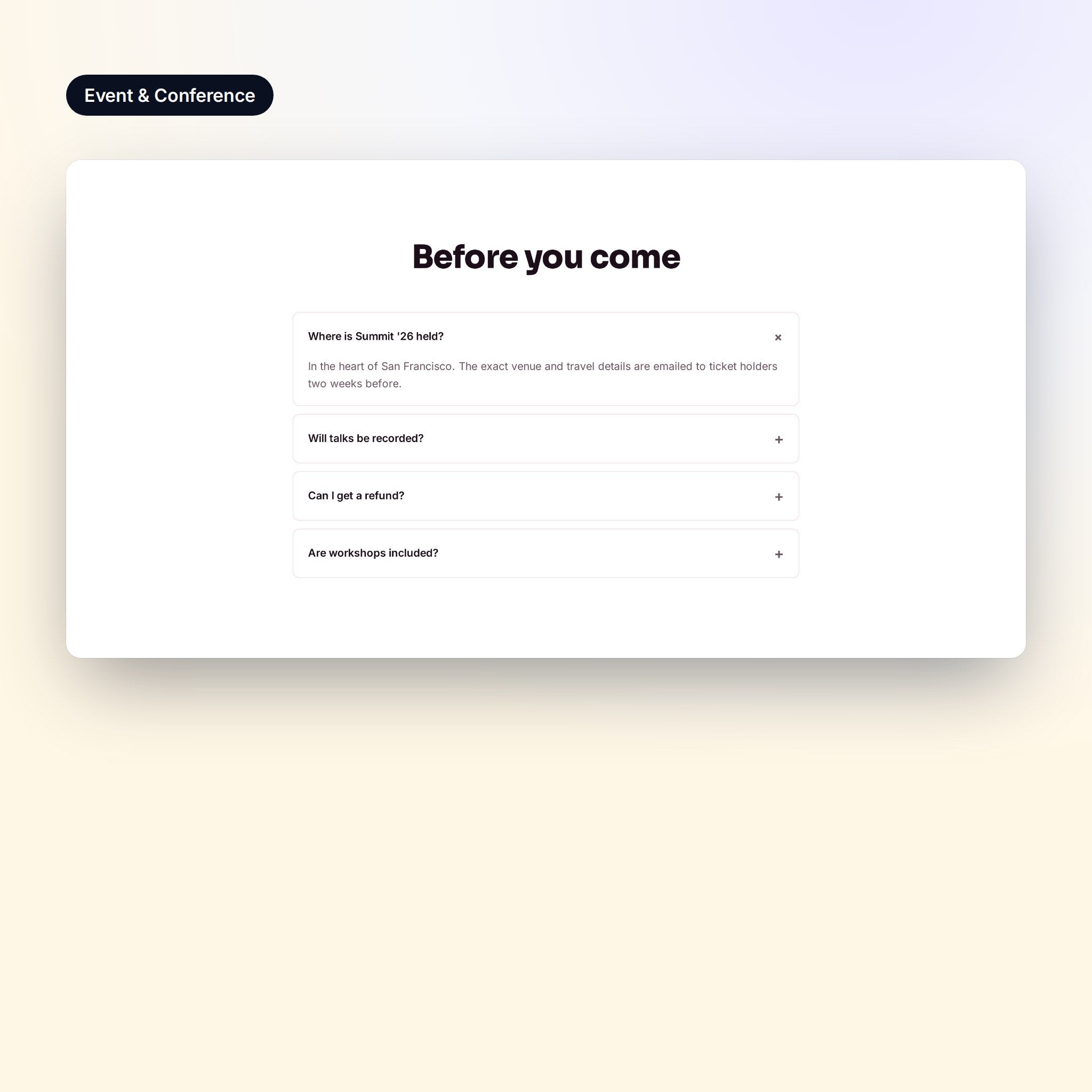 Pricing table
