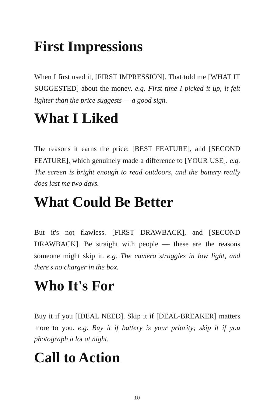 Product Review YouTube Script Templates — inside