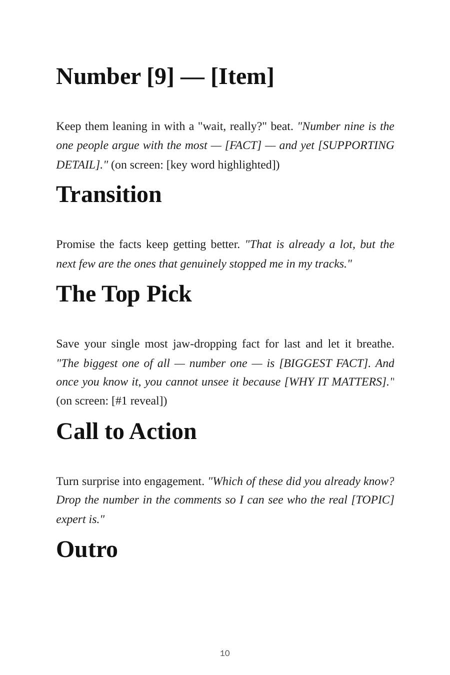 List & Top 10 YouTube Script Templates — inside