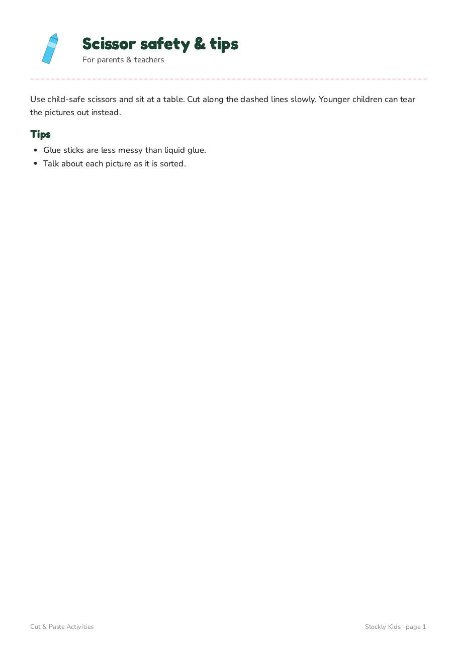 Cut & Paste Activities — page 1