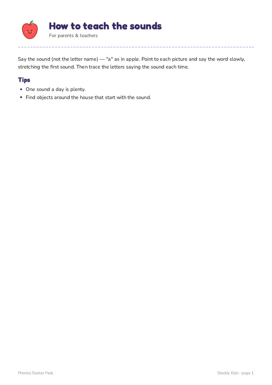 Phonics Starter Pack — page 1