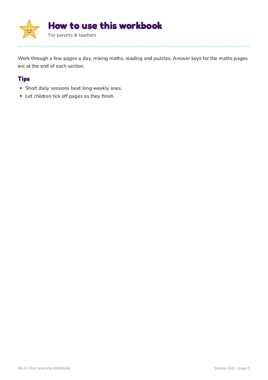 All-in-One Learning Workbook — page 1