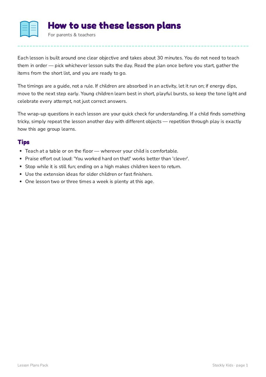 Lesson Plans Pack — page 1