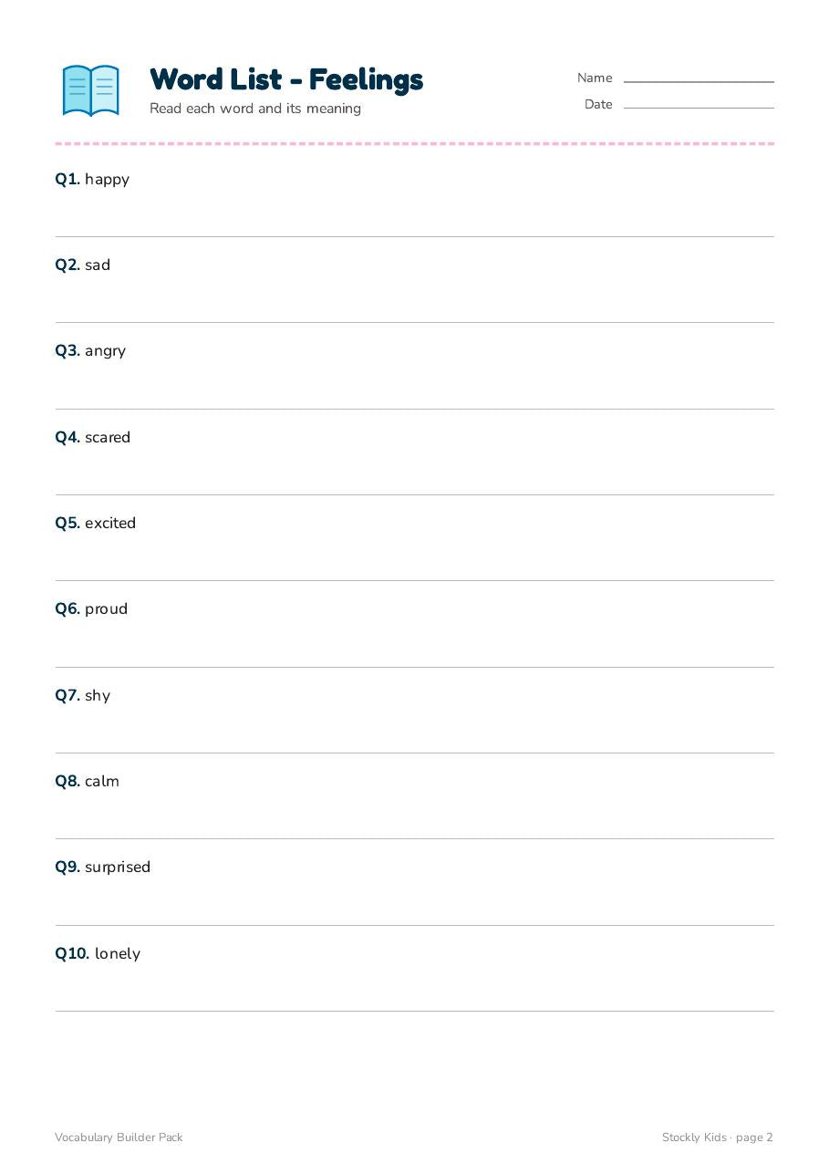Vocabulary Builder Pack — page 2