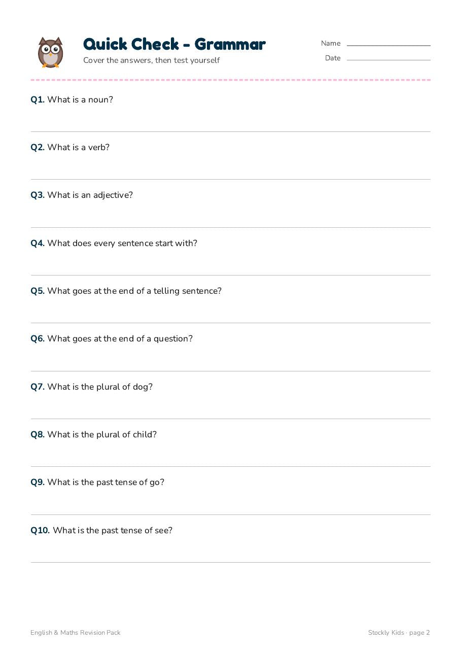 English & Maths Revision Pack — page 2
