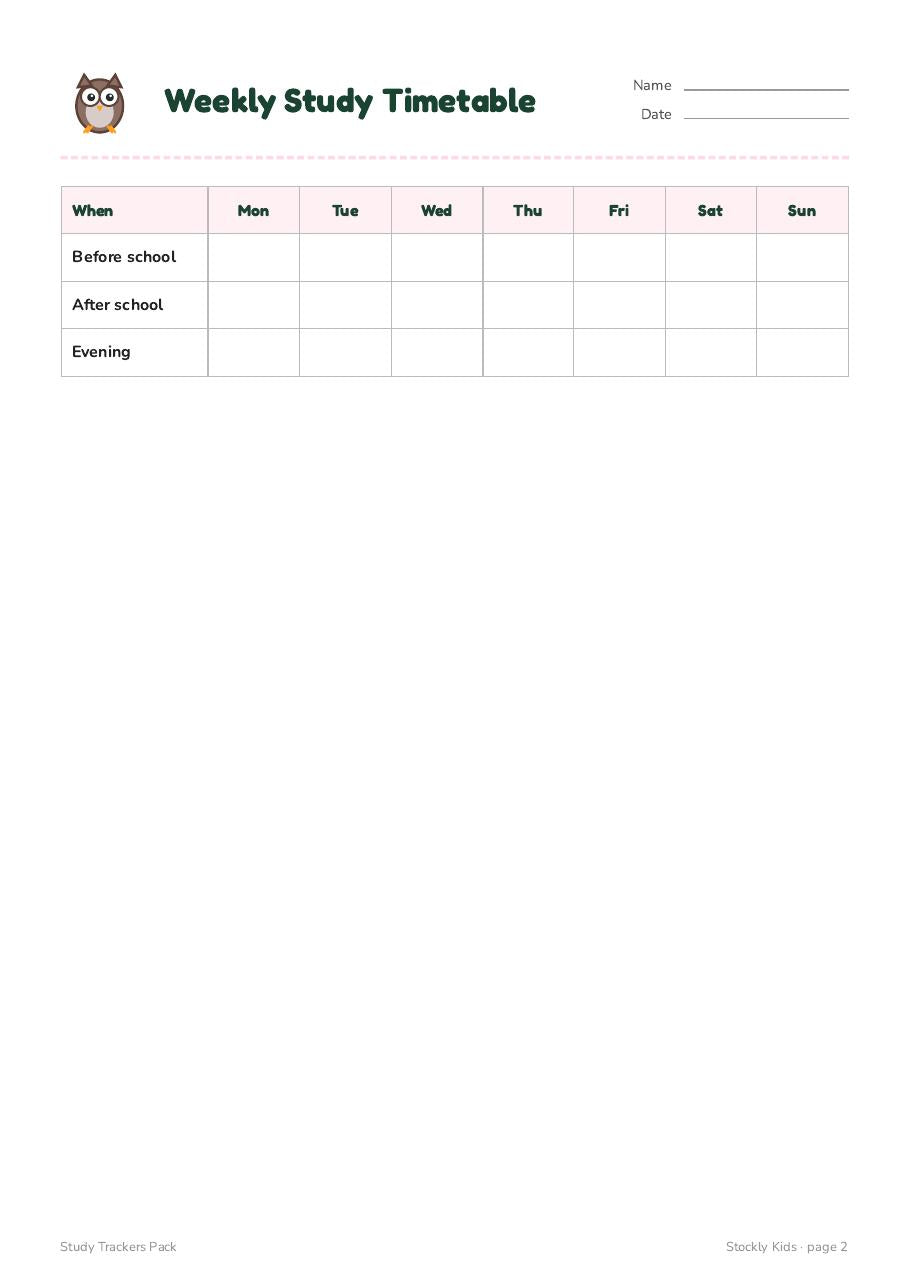 Study Trackers Pack — page 2