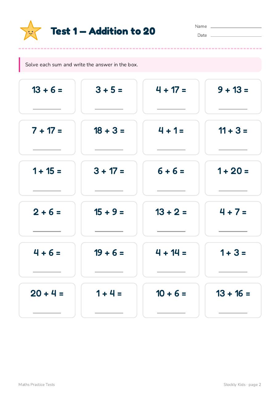 Maths Practice Tests — page 2