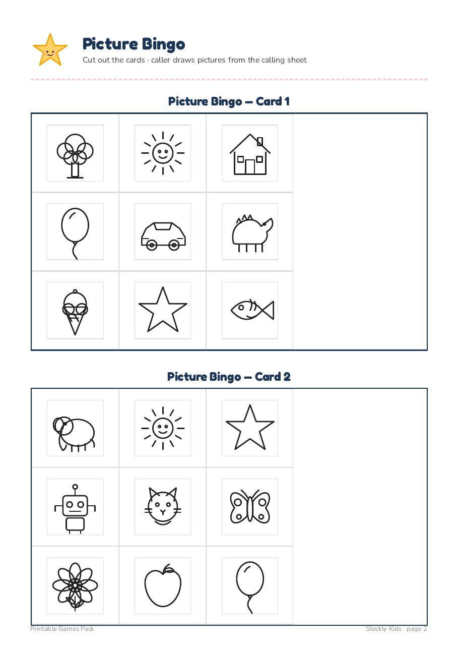 Printable Games Pack — page 2