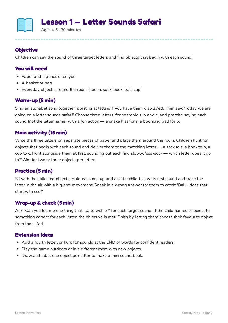 Lesson Plans Pack — page 2