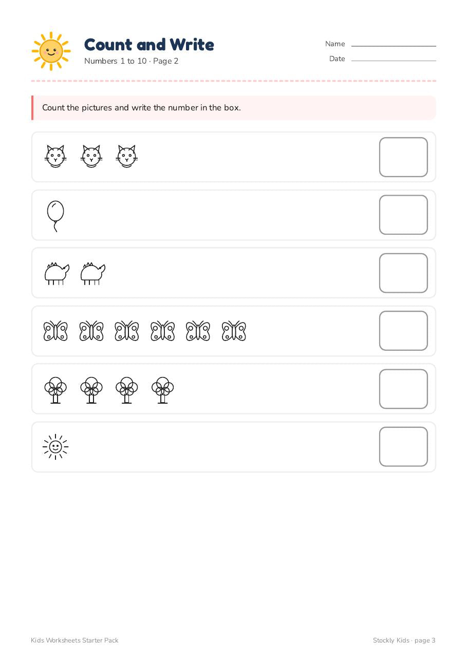 Kids Worksheets Starter Pack — page 3