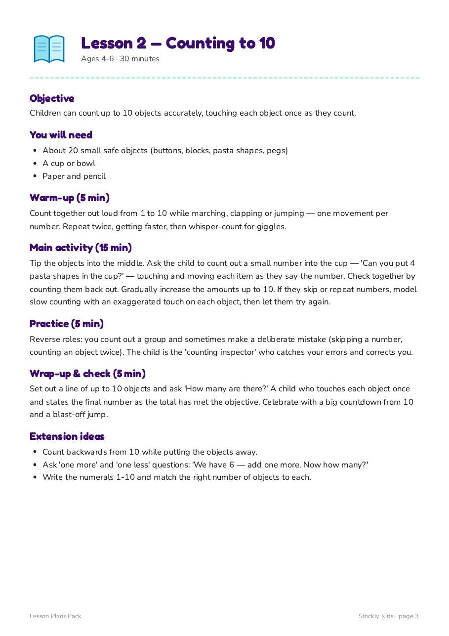 Lesson Plans Pack — page 3