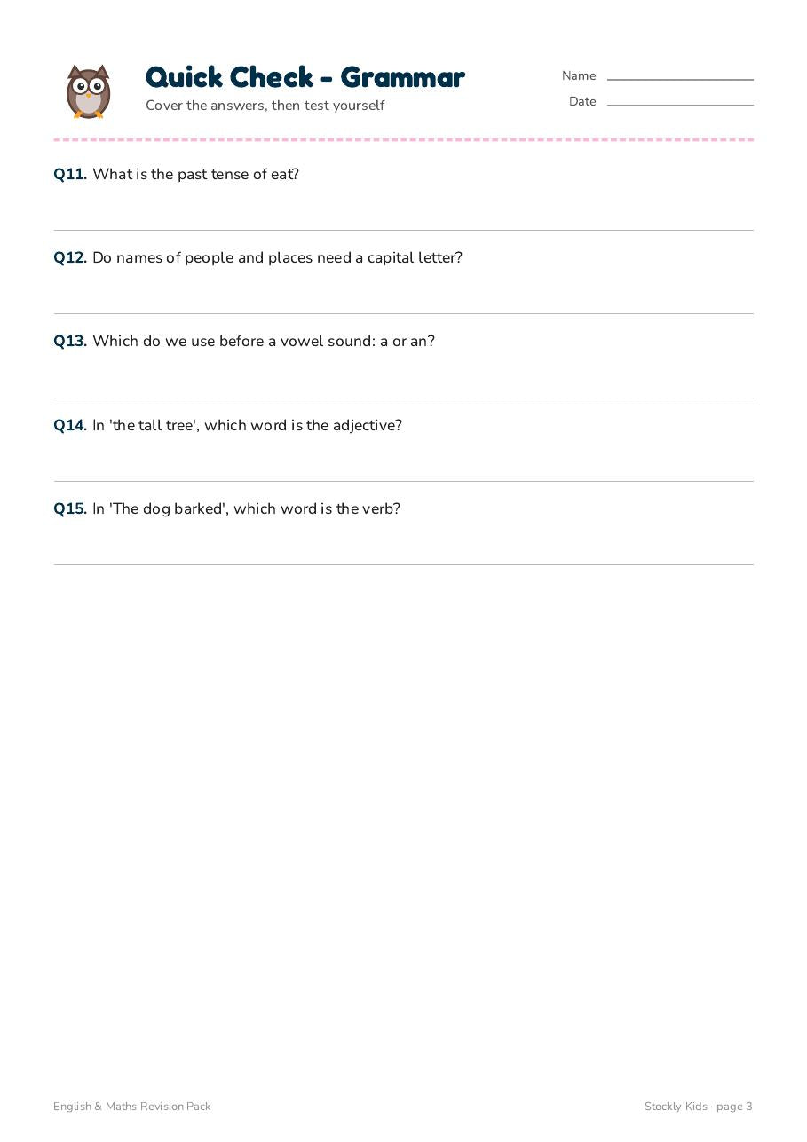 English & Maths Revision Pack — page 3