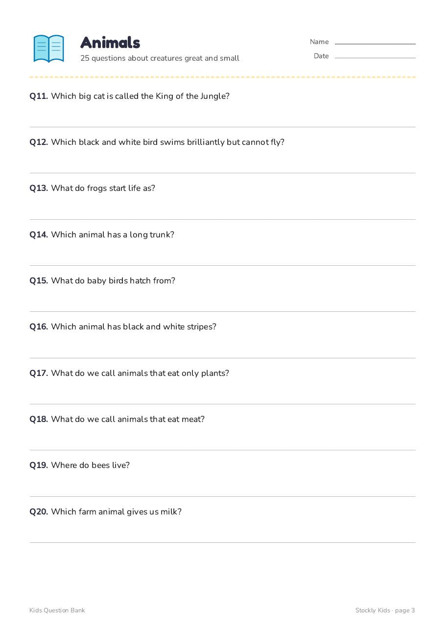 Kids Question Bank — page 3