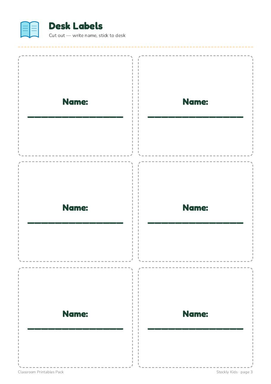 Classroom Printables Pack — page 3
