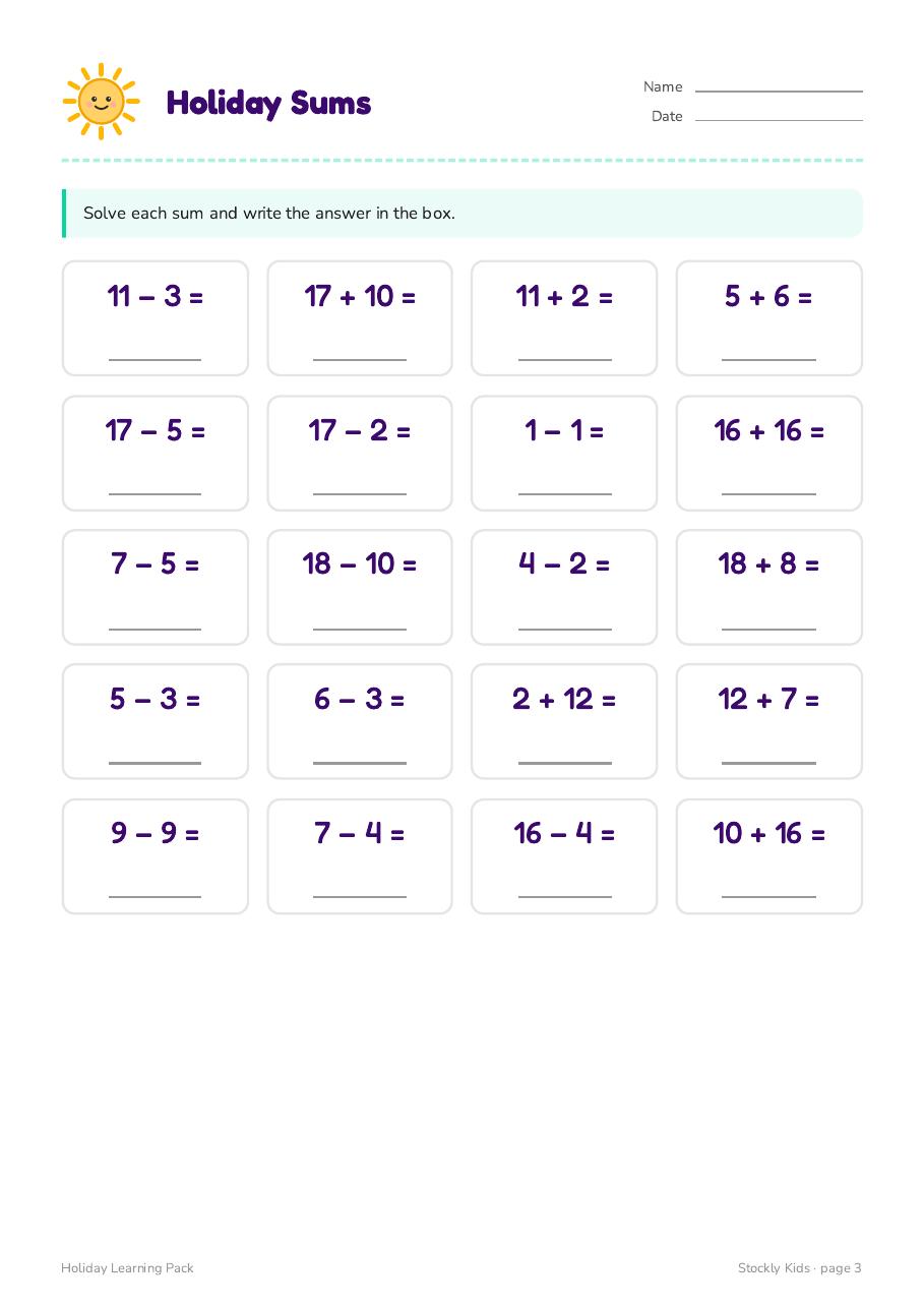 Holiday Learning Pack — page 3