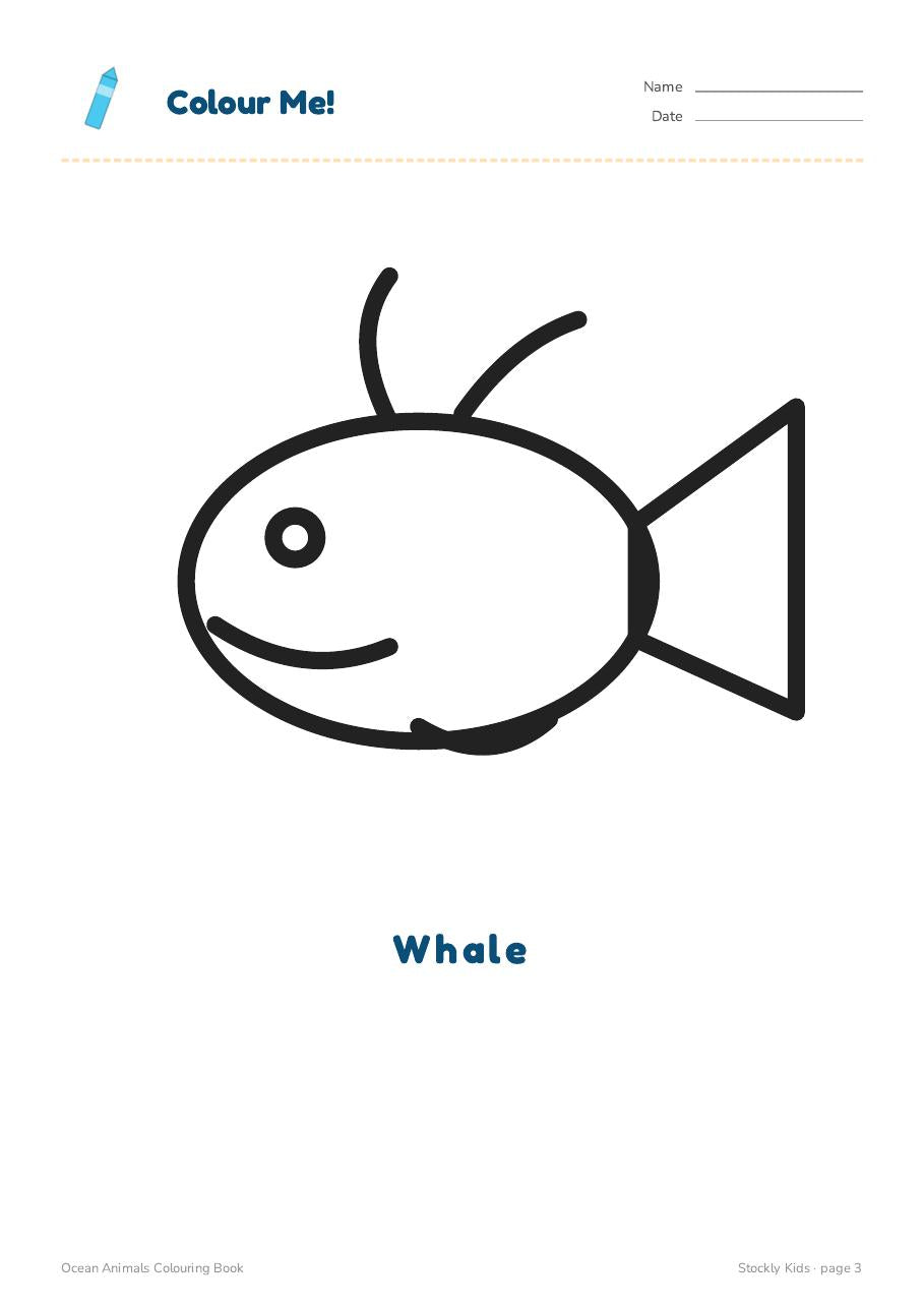 Ocean Animals Colouring Book — page 3