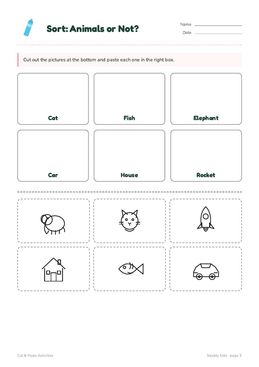 Cut & Paste Activities — page 3