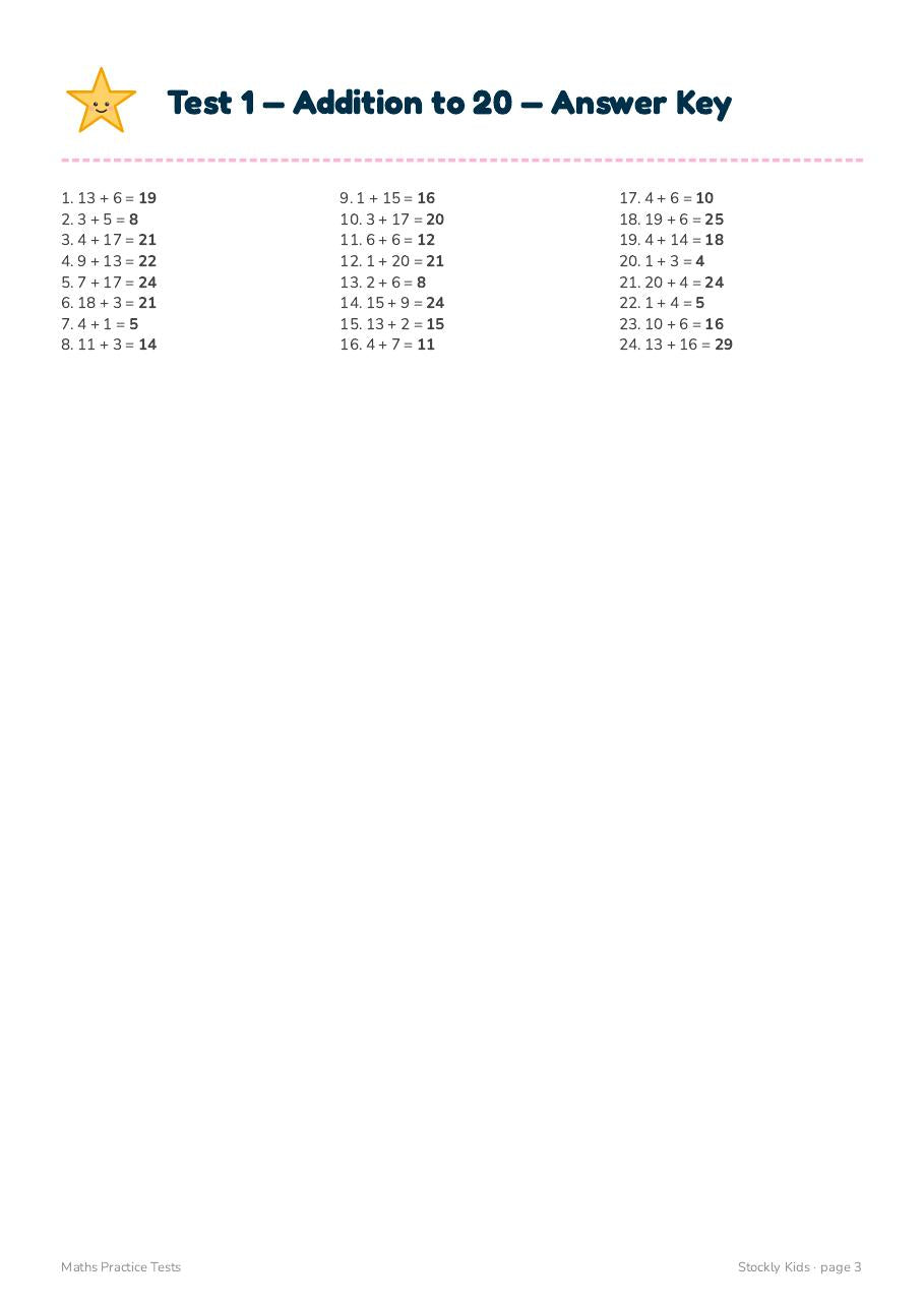 Maths Practice Tests — page 3