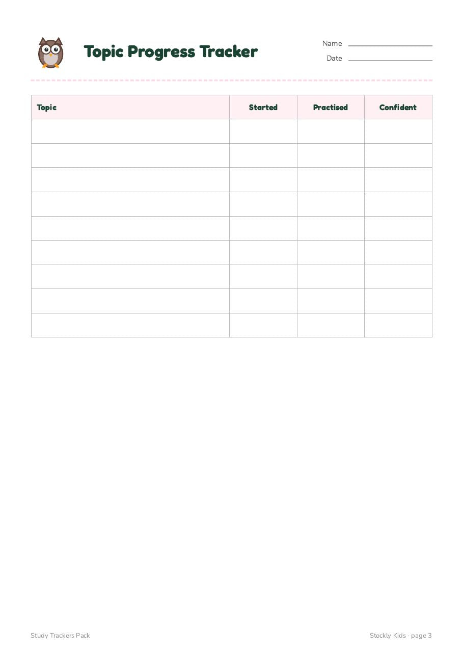 Study Trackers Pack — page 3
