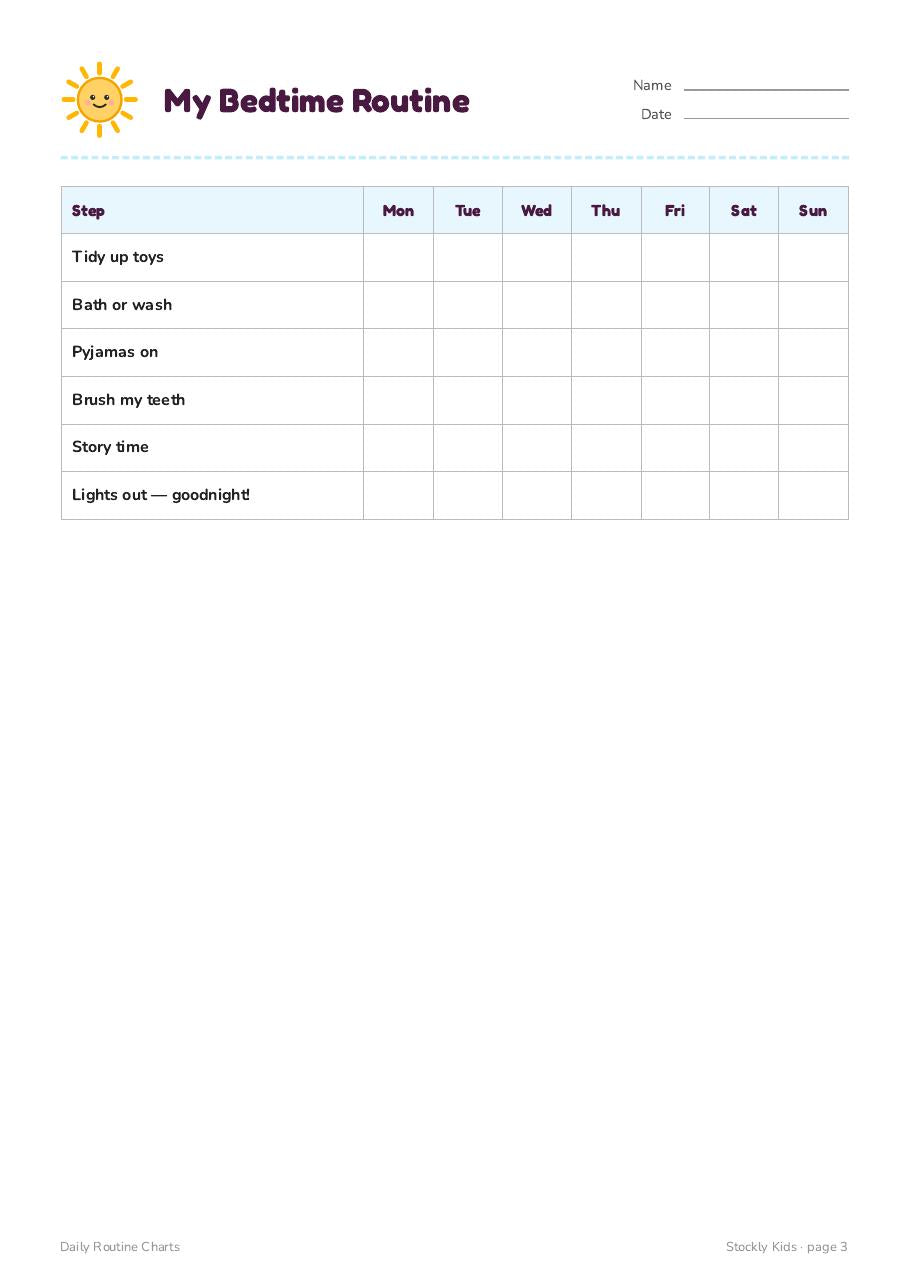 Daily Routine Charts — page 3