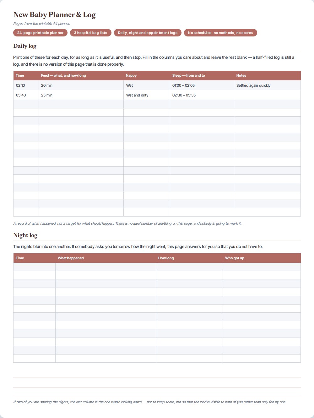New Baby Planner & Log — preview 1