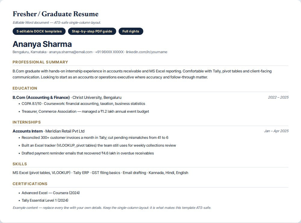 ATS-Friendly Resume Template Pack — preview 1
