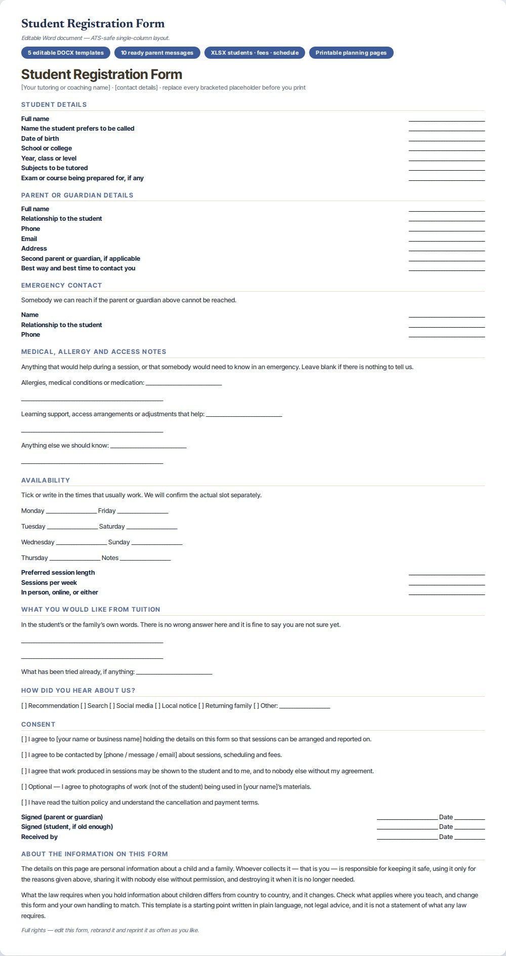 Tutor and Coaching Business Starter Kit — preview 1
