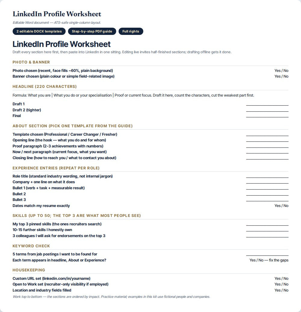 LinkedIn Profile Optimization Kit — preview 1