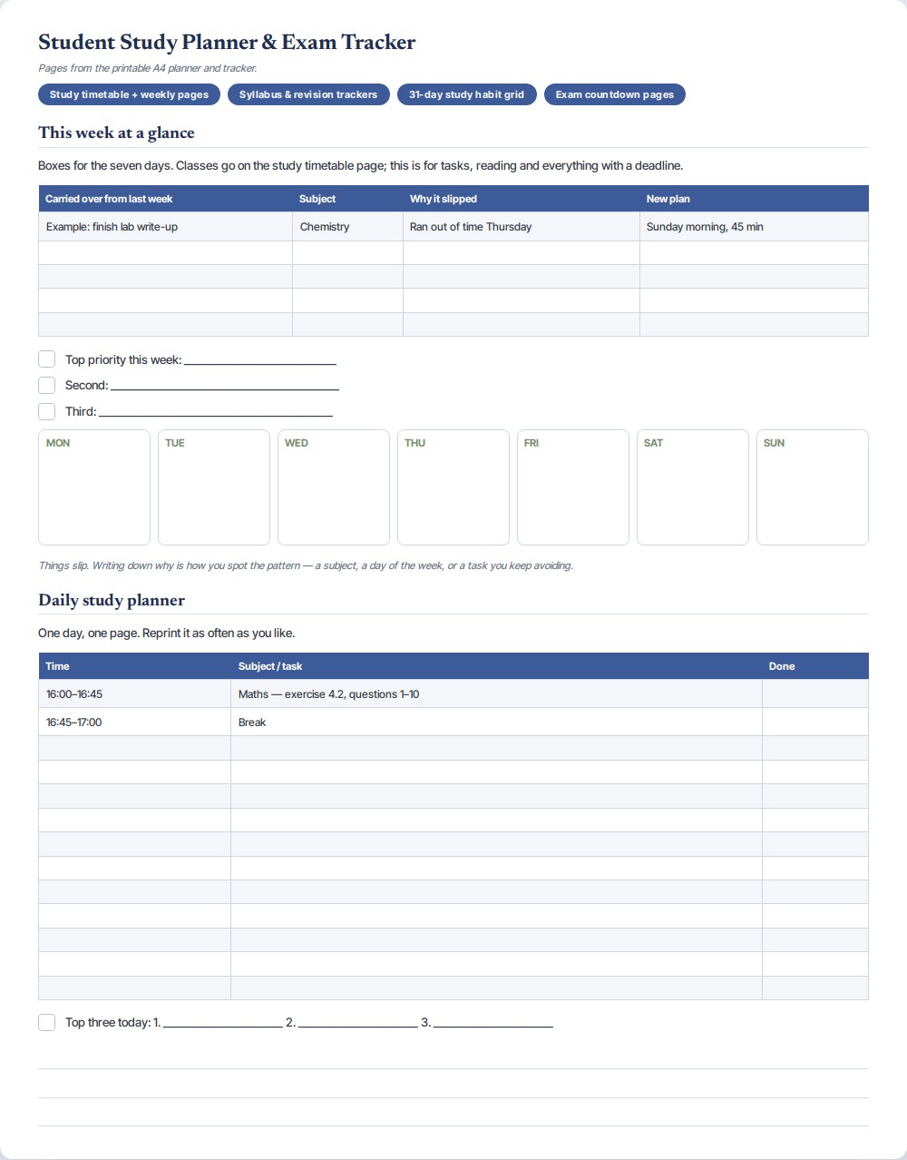 Student Study Planner & Exam Tracker — preview 1