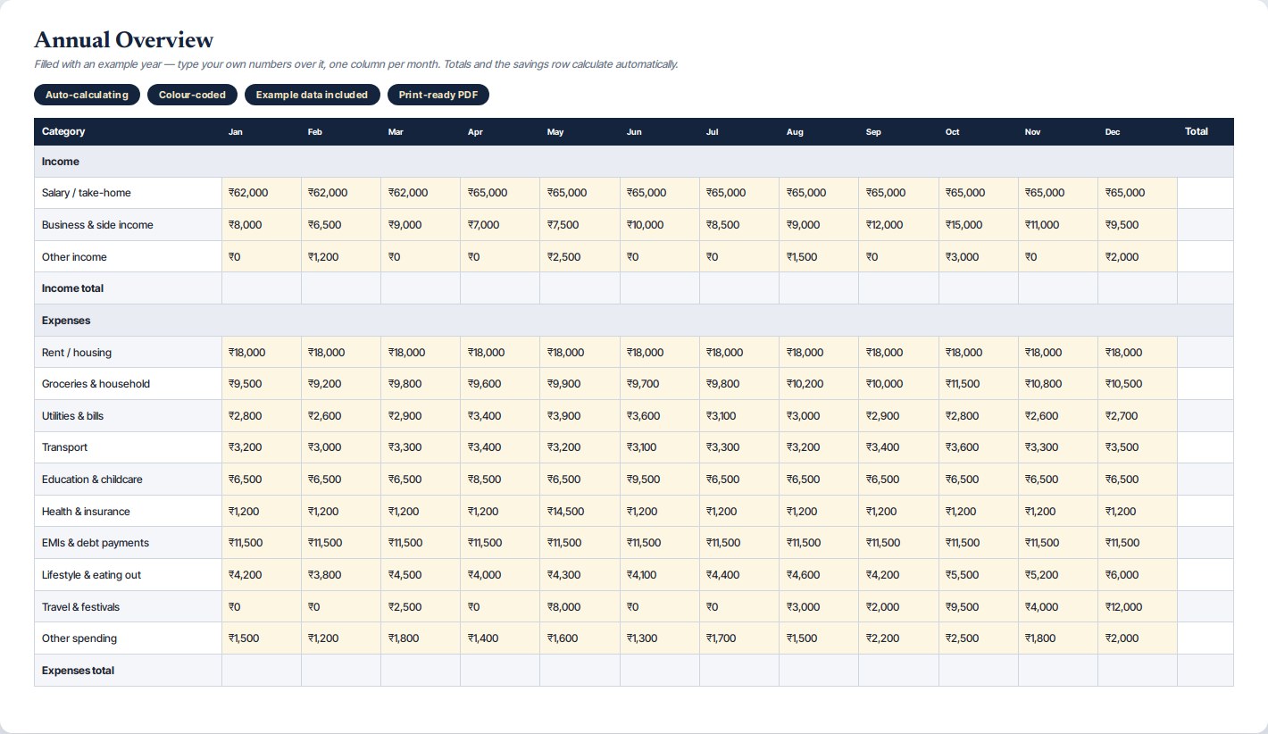 Annual Financial Planner — preview 1