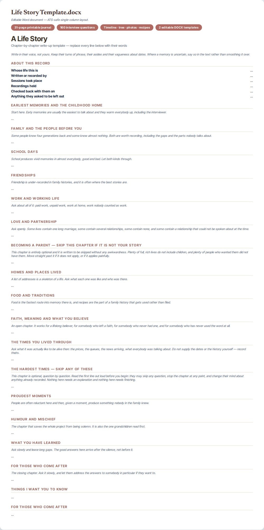 Legacy & Life Story Journal — preview 1