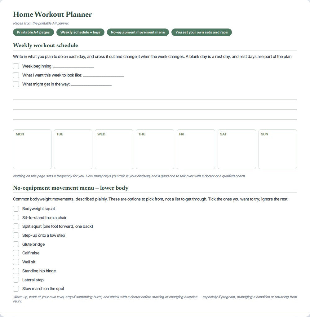 Home Workout Planner — preview 1
