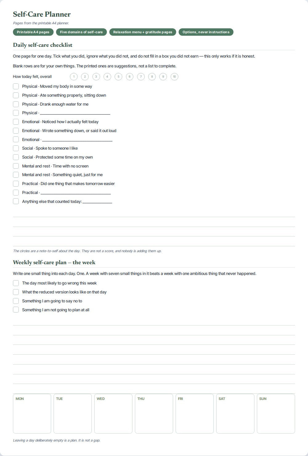 Self-Care Planner — preview 1