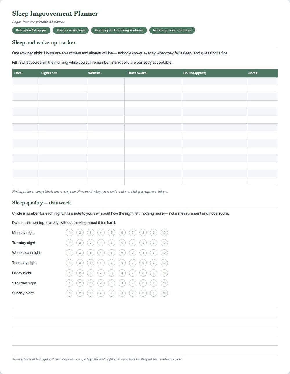 Sleep Improvement Planner — preview 1