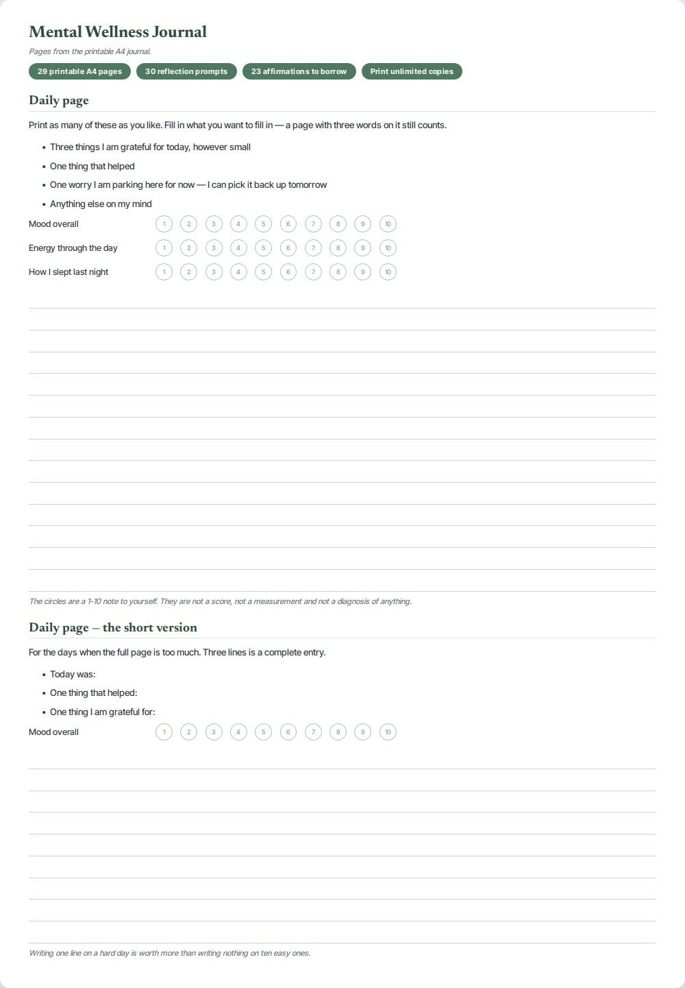 Mental Wellness Journal — preview 1