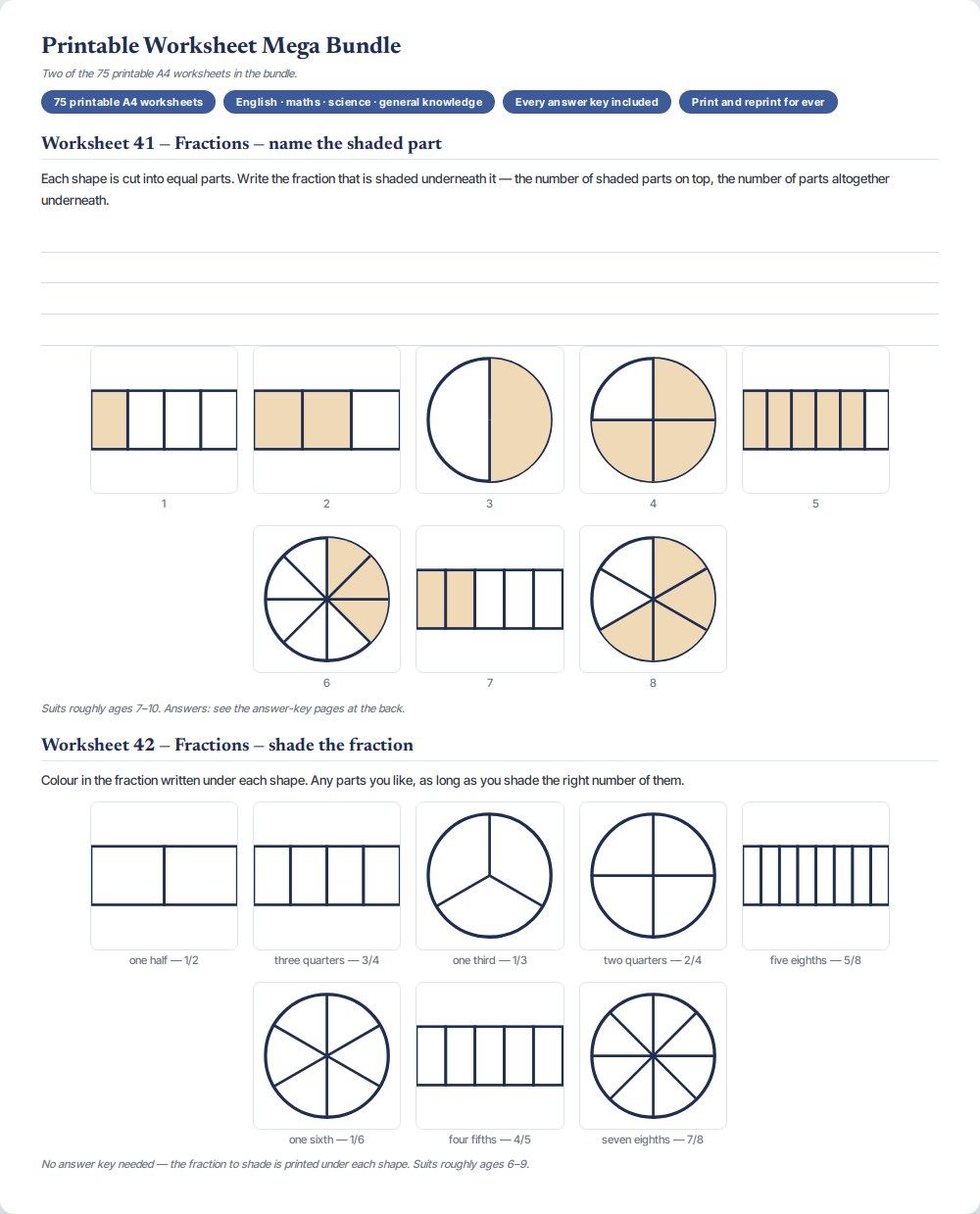 Printable Worksheet Mega Bundle — preview 1